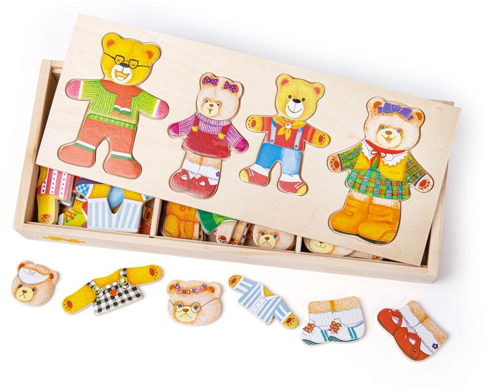 Bigjigs Toys Oblékací puzzle Medvědí rodinka