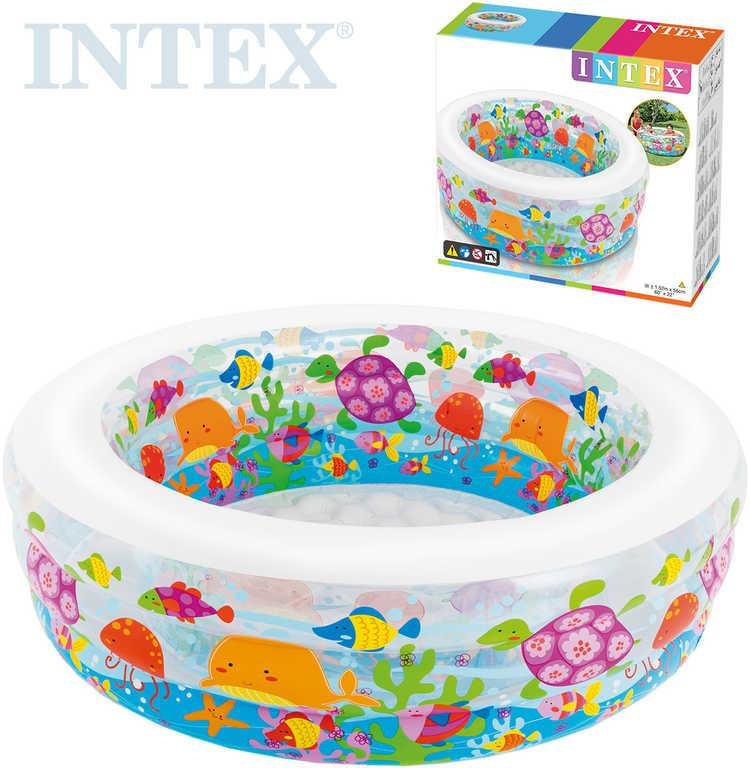 INTEX Bazén dětský akvárium kulatý 152x56cm vysoký nafukovací rybky