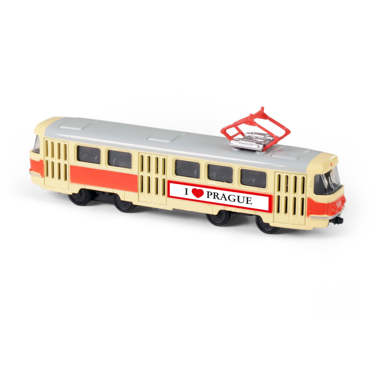 Kovová česká retro tramvaj 16 cm PRAGUE