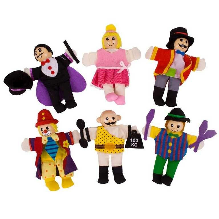 Bigjigs Toys Prstoví maňásci sada Cirkusoví baviči - poškozený obal