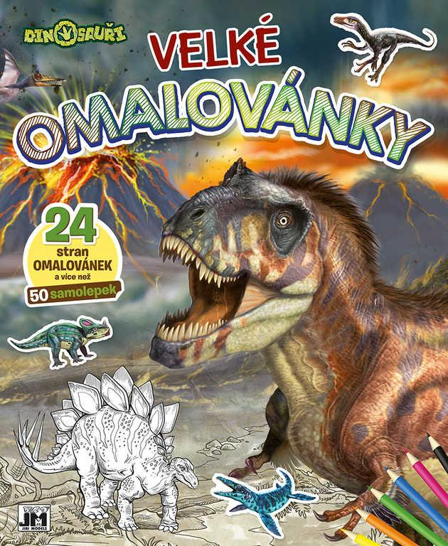 JIRI MODELS Omalovánky velké se samolepkami Dinosauři