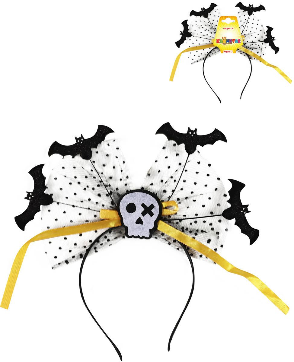 KARNEVAL Čelenka s netopýry a lebkou *KARNEVALOVÝ DOPLNĚK*