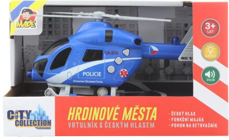 Policejní vrtulník na setrvačník baterie