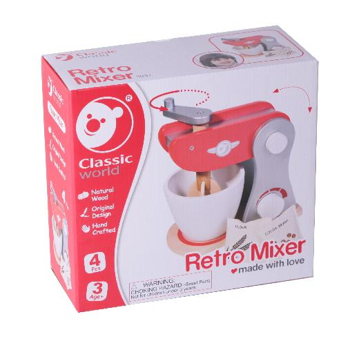 Dřevěný retro mixer s příslušenstvím