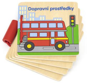 Dřevěná knížka - dopravní prostředky