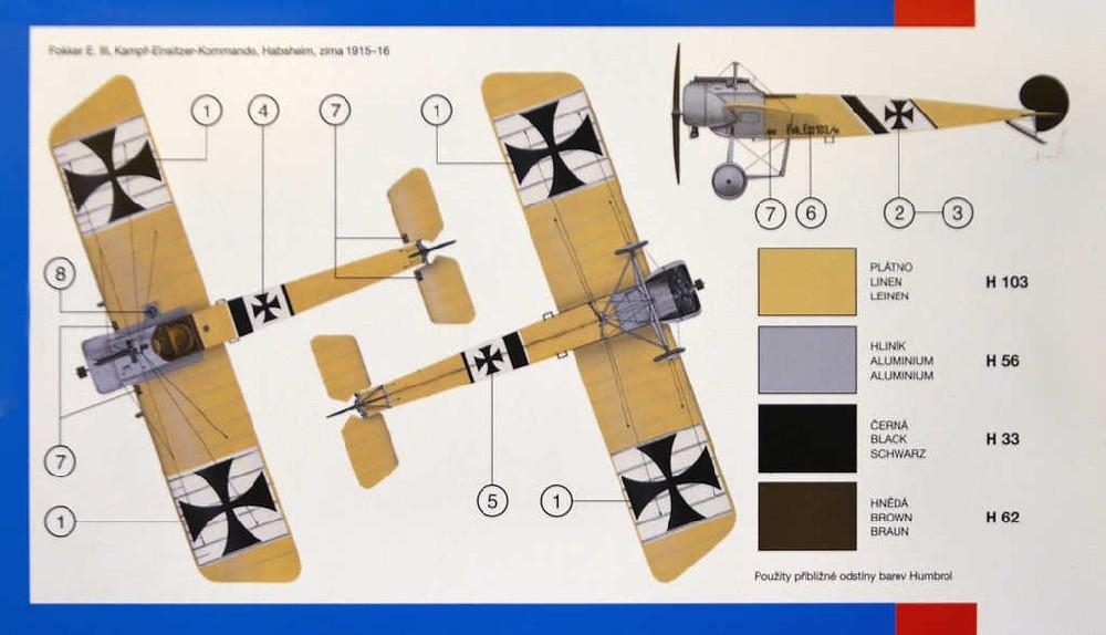 SMĚR Model letadlo Fokker E.III 1:72 (stavebnice letadla)