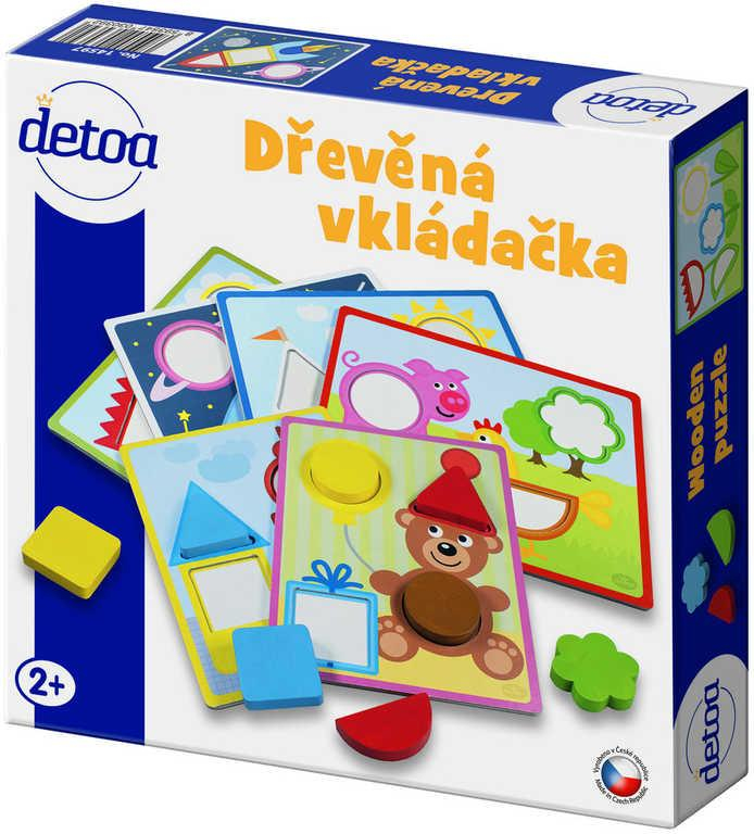 DETOA DŘEVO Baby vkládačka 6 předloh 15 dílků *DŘEVĚNÉ HRAČKY*