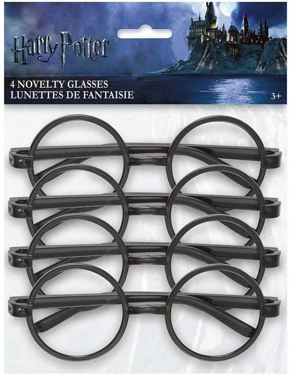 KARNEVAL Brýle Harry Potter černé set 4ks *KARNEVALOVÝ DOPLNĚK*