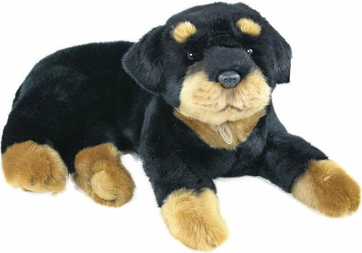 PLYŠ Pes Rottweiler ležící 38cm *PLYŠOVÉ HRAČKY*