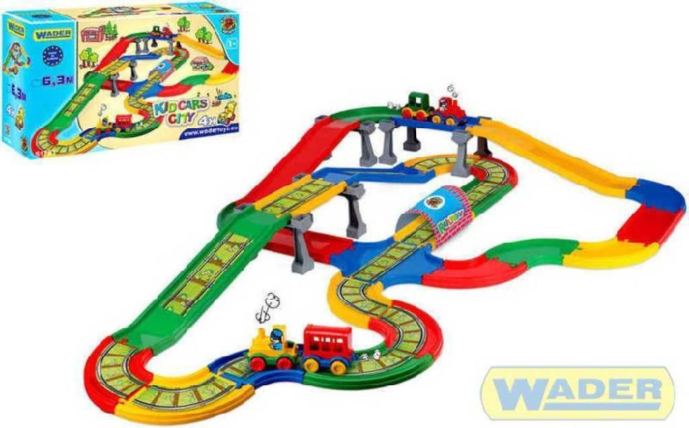 WADER Kid cars Železnice + Auto dráha *Mašinka*Koleje*Vagónek 6,3 m