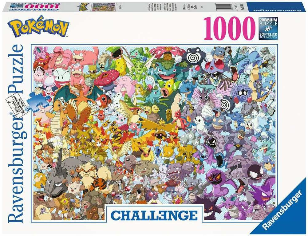 RAVENSBURGER PUZZLE Challenge Pokémon 1000 dílků 70x50cm skládačka