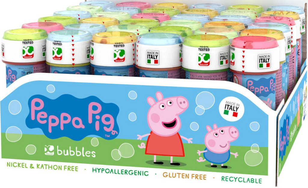 Bublifuk Peppa Pig 60ml dětský bublifukovač s hrou ve víčku