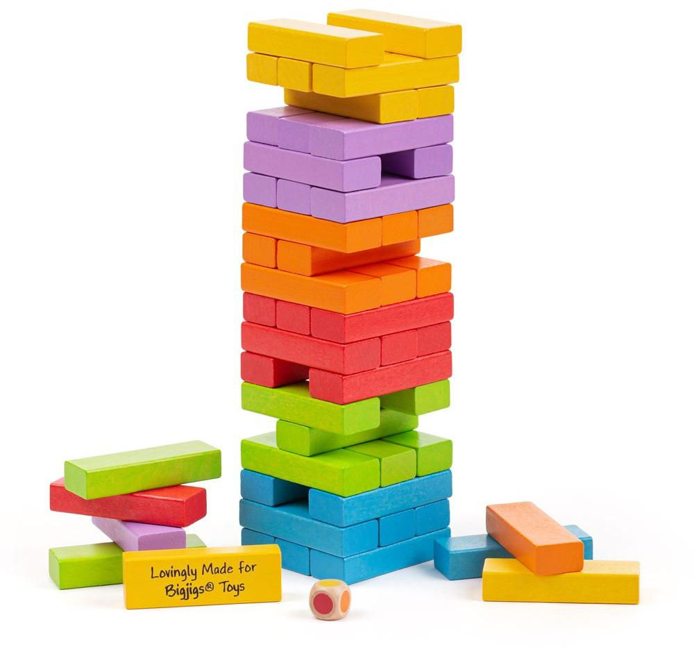 Bigjigs Toys Barevná Jenga