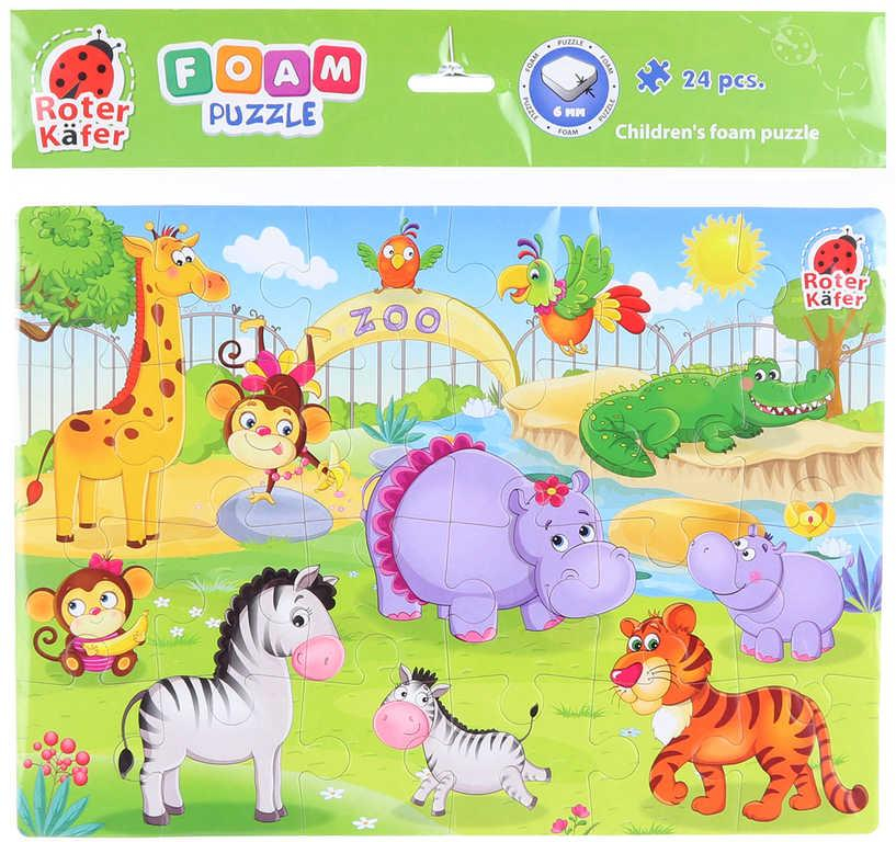 Pěnové puzzle ZOO 33x23cm 24 dílků skládačka v sáčku