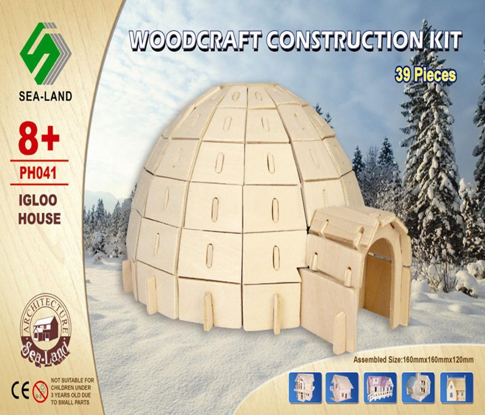 Woodcraft Dřevěné 3D puzzle Iglů