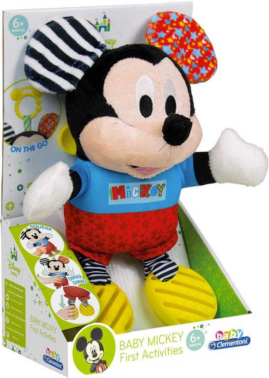 CLEMENTONI PLYŠ Baby Mickey Mouse myšák kousátko Zvuk *PLYŠOVÉ HRAČKY*