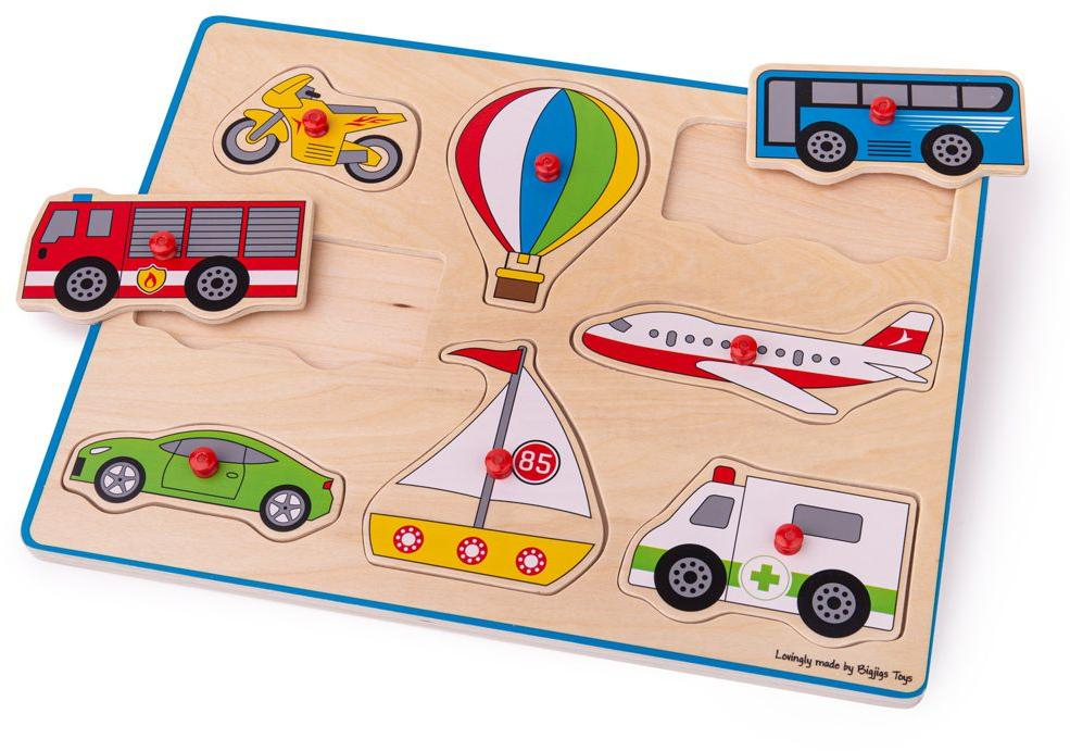 Bigjigs Toys Vkládací puzzle dopravní prostředky