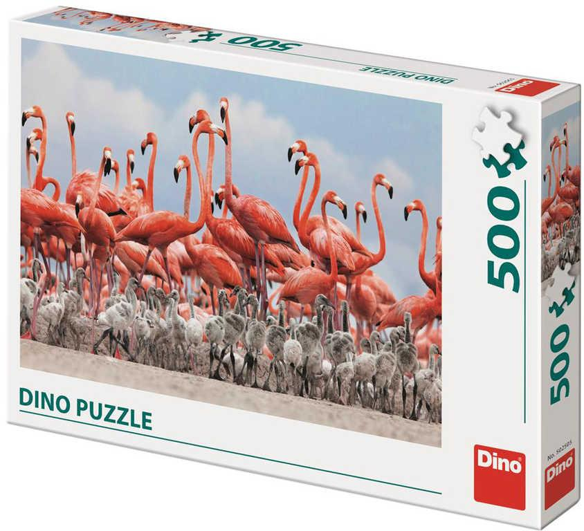 DINO Puzzle 500 dílků Hejno plameňáků foto 47x33cm skládačka