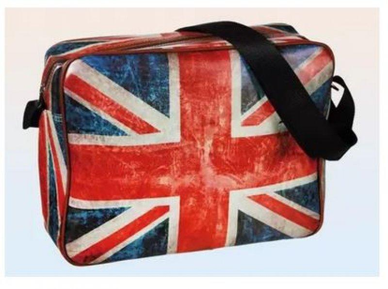 PVC taška přes rameno Union Jack s masivním popruhem