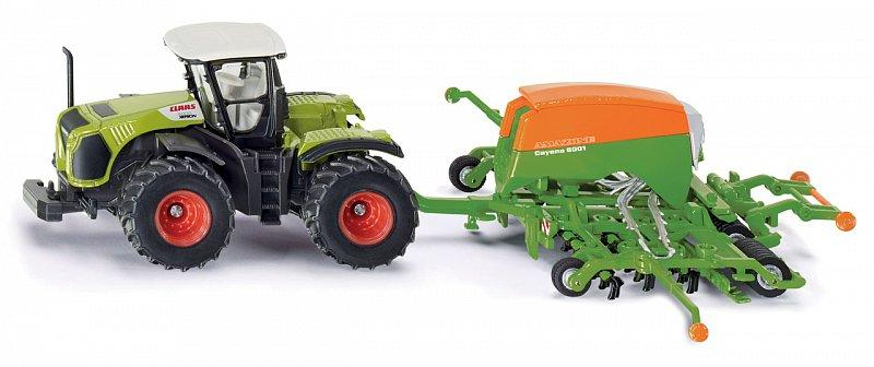 SIKU Farmer - Traktor se secím přívěsem 1:87