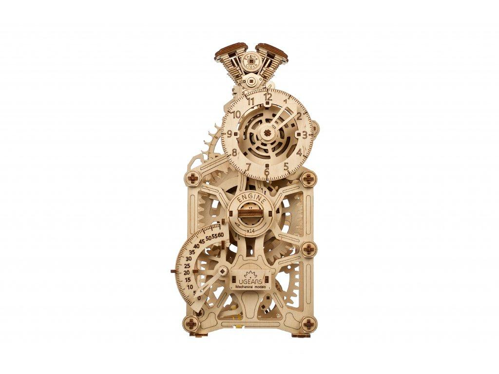 Ugears 3D dřevěné mechanické puzzle Hodiny motoru