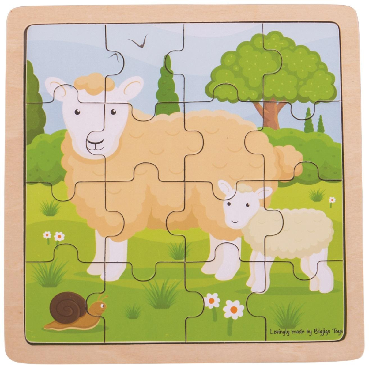 Bigjigs Toys puzzle - Ovečka s jehňátkem