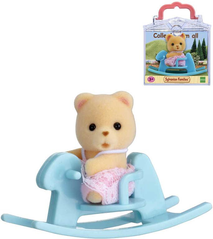 Sylvanian Families herní set baby medvídek + houpací kůň v kufříku