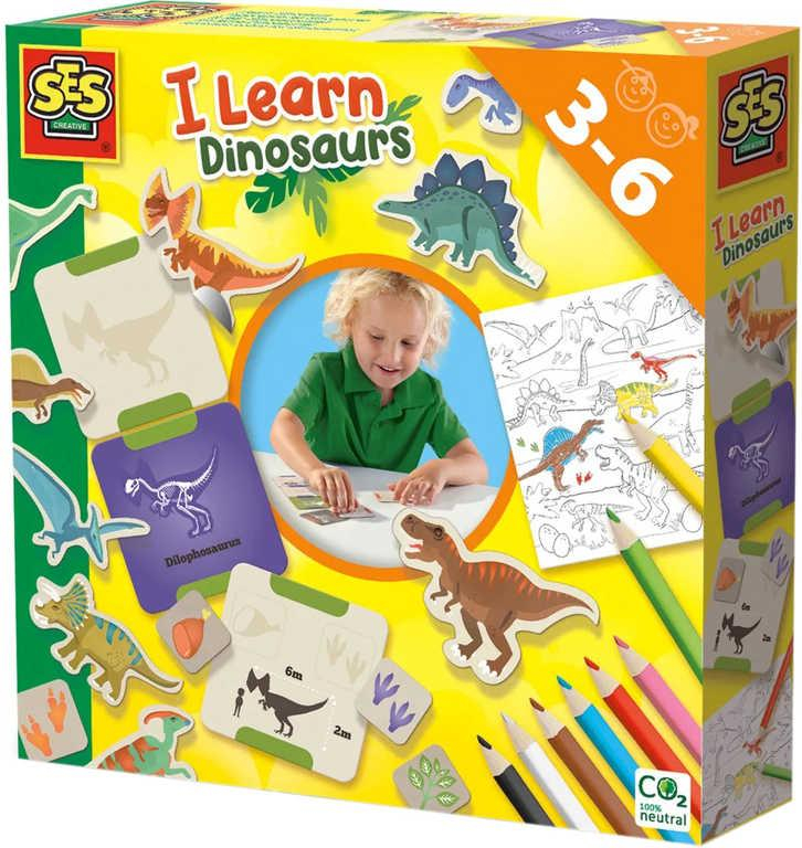 SES CREATIVE Nauč se poznávat dinosaury kreativní set v krabici