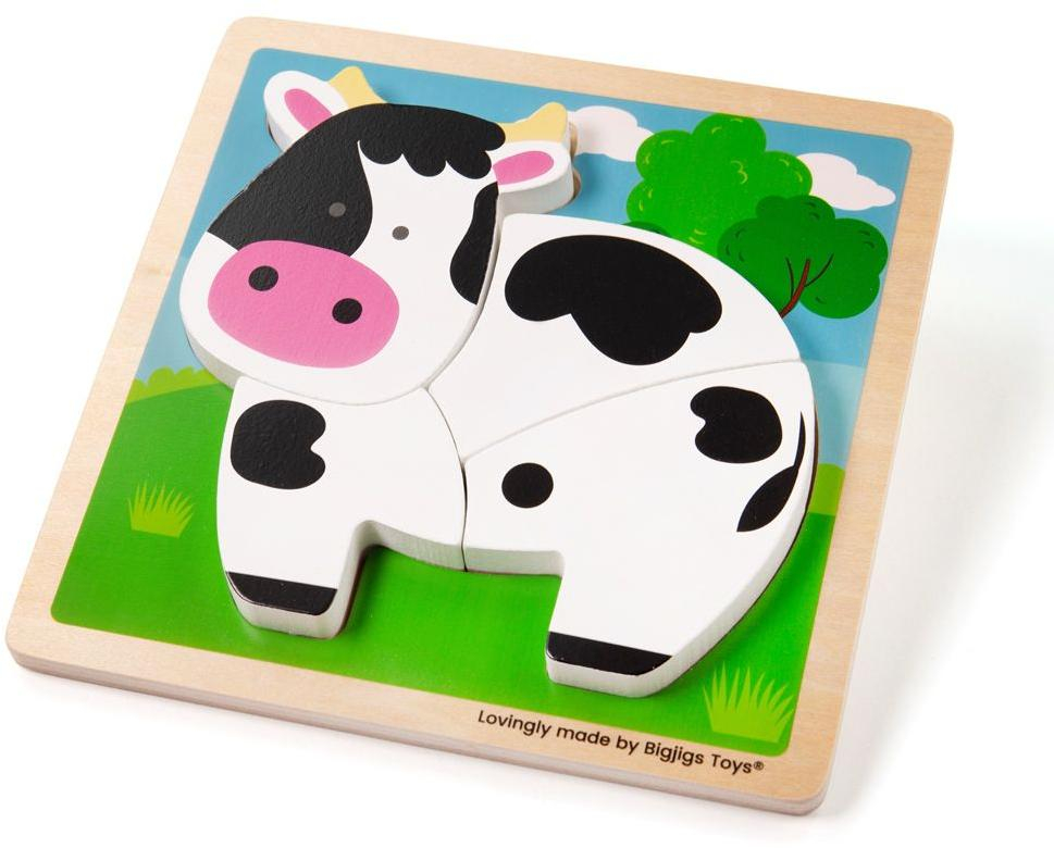 Bigjigs Toys Vkládací puzzle Kravička