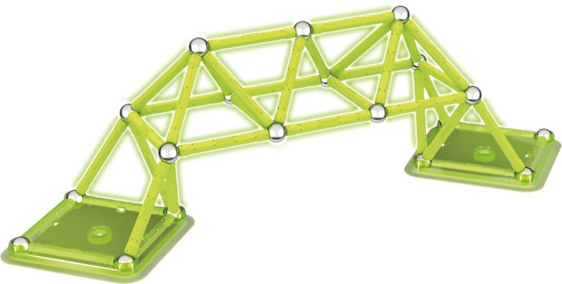 GEOMAG Glow 64 dílků svítí ve tmě magnetická STAVEBNICE