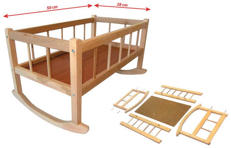 DŘEVO Kolébka 50 x 28cm postýlka pro panenku *DŘEVĚNÉ HRAČKY*
