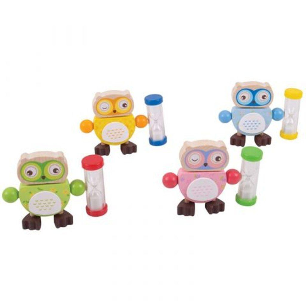 Bigjigs Toys přesýpací hodiny sovička 1ks růžová