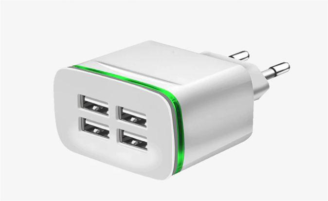 USB nabíječka s více porty - Bílá - čtyřportová