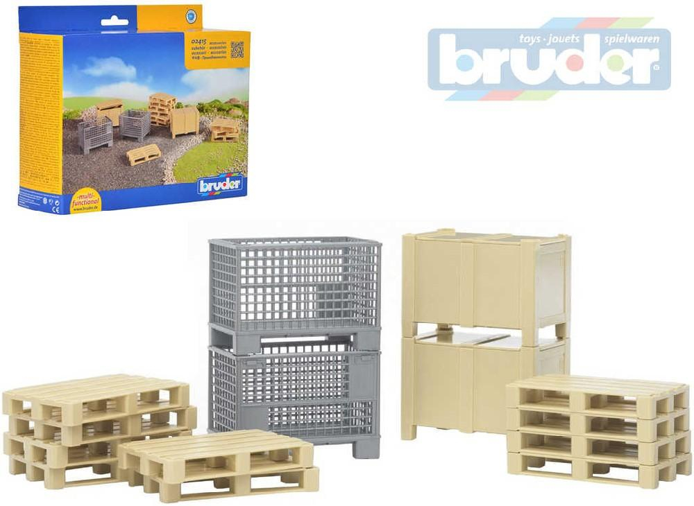 BRUDER 02415 (2415) Logistický set europaleta 10ks s doplňky