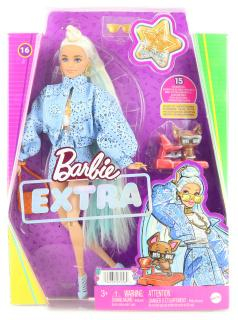 Barbie Extra - vzorovaná modrá sukně s bundou HHN08