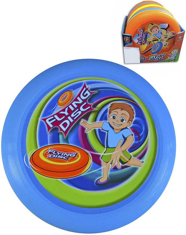 Talíř létající disk 23cm plast 3 barvy