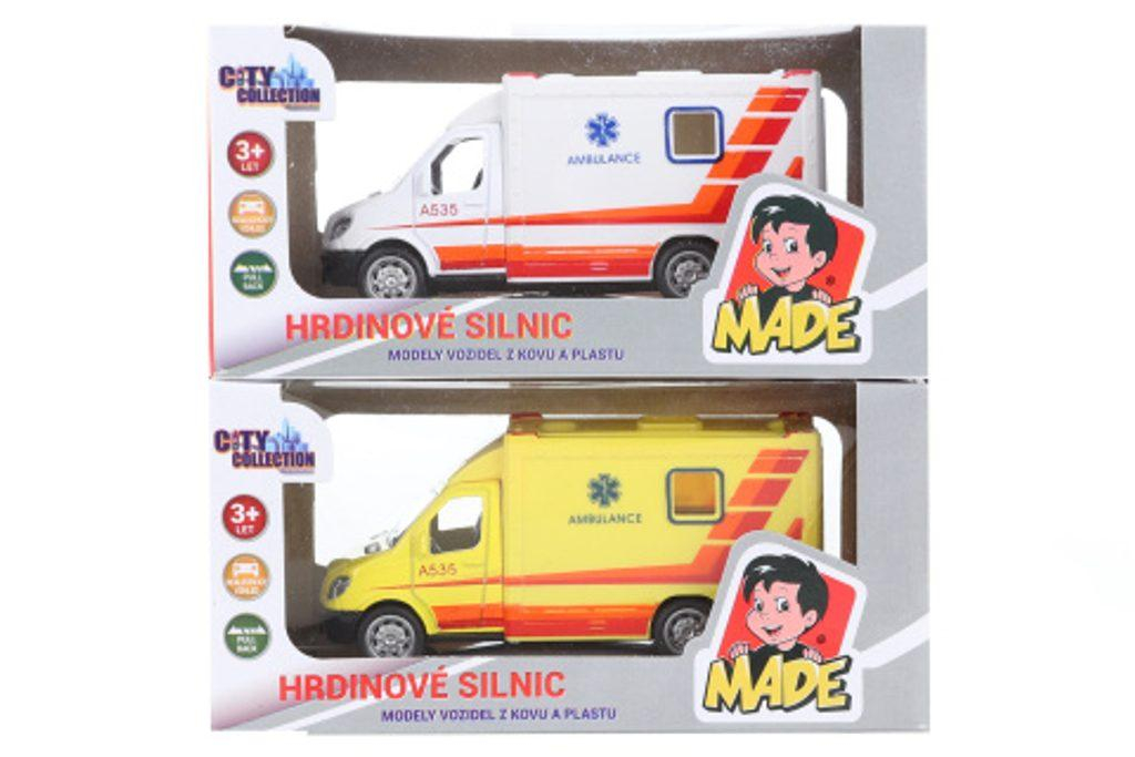 Ambulance kovová, zpětný chod, 11,8 cm