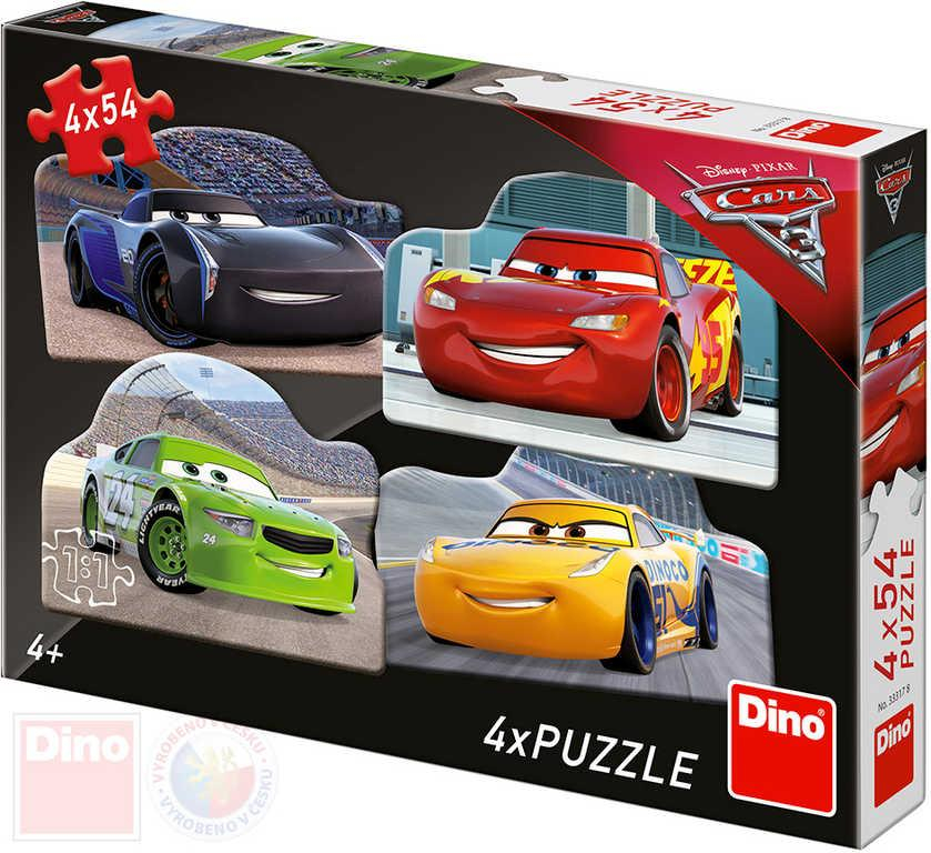 DINO Puzzle Rivalové Cars (Auta) 19x13cm skládačka 4x54 dílků