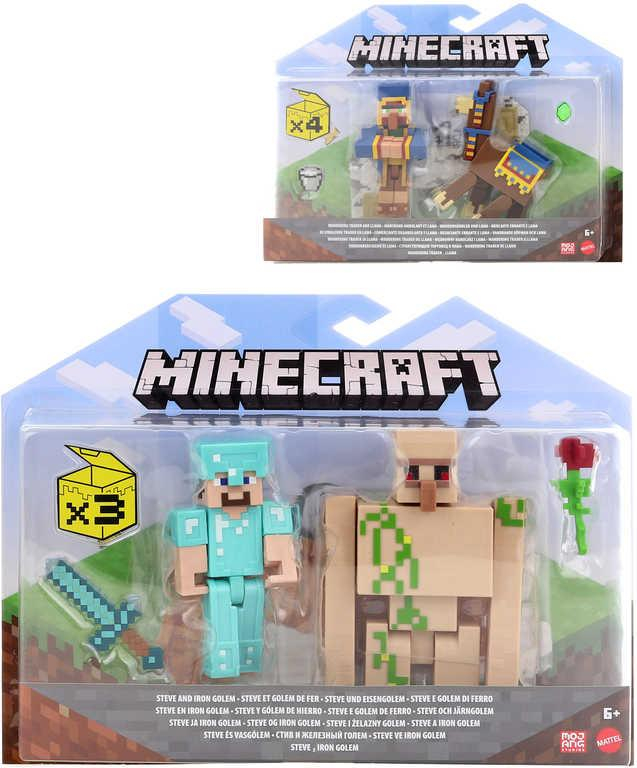 MATTEL Minecraft Set 2 figurky s doplňky různé druhy plast