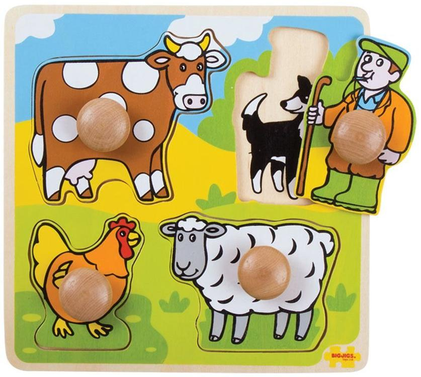 Bigjigs Toys Vkládací edukativní puzzle farma