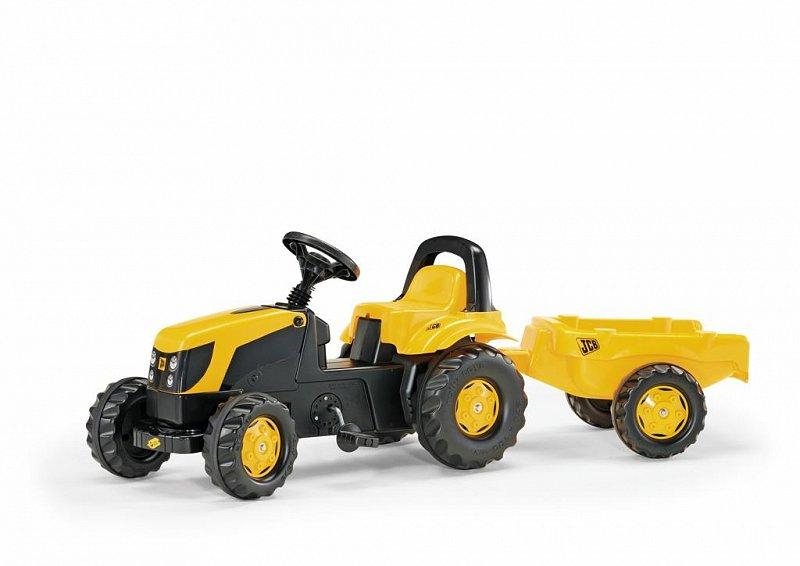 Šlapací traktor Rolly Kid JCB s vlečkou žlutý