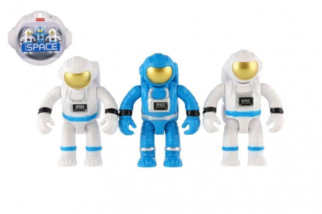 Kosmonaut/astronaut figurka 3ks plast 7cm na kartě 19x17x4cm