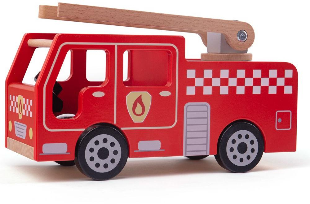 Bigjigs Toys Dřevěné hasičské auto