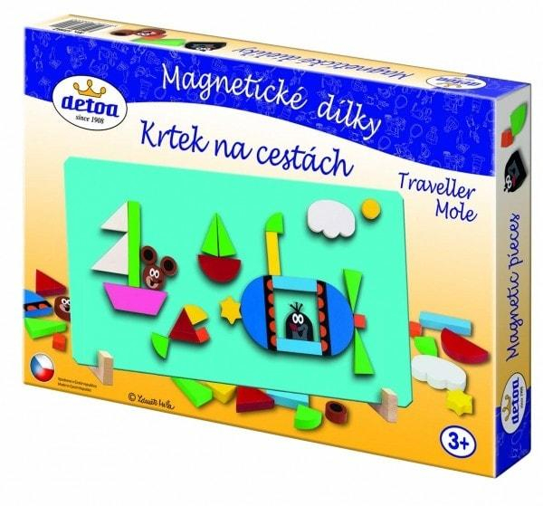 Magnetické dílky Krtek na cestách dřevo 31ks v krabici