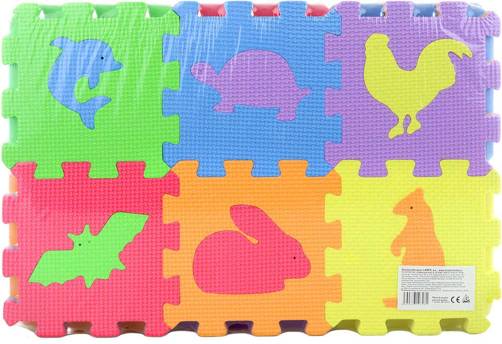 Puzzle soft pěnové zvířátka 36ks měkké bloky 16x16cm na zem