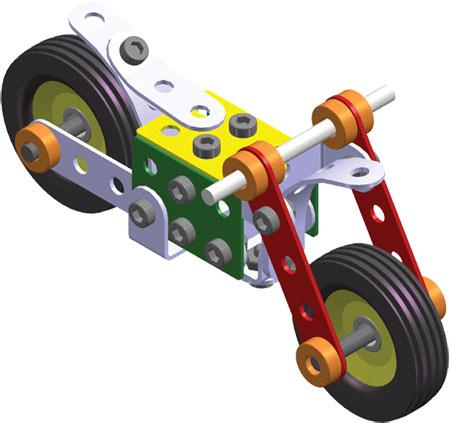 MERKUR M 011 Motocykl 222 dílků *KOVOVÁ STAVEBNICE*