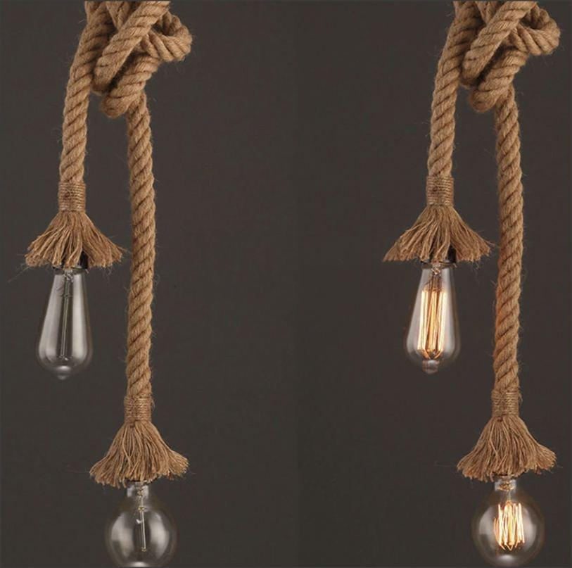 Závěsná designová lampa z provazu