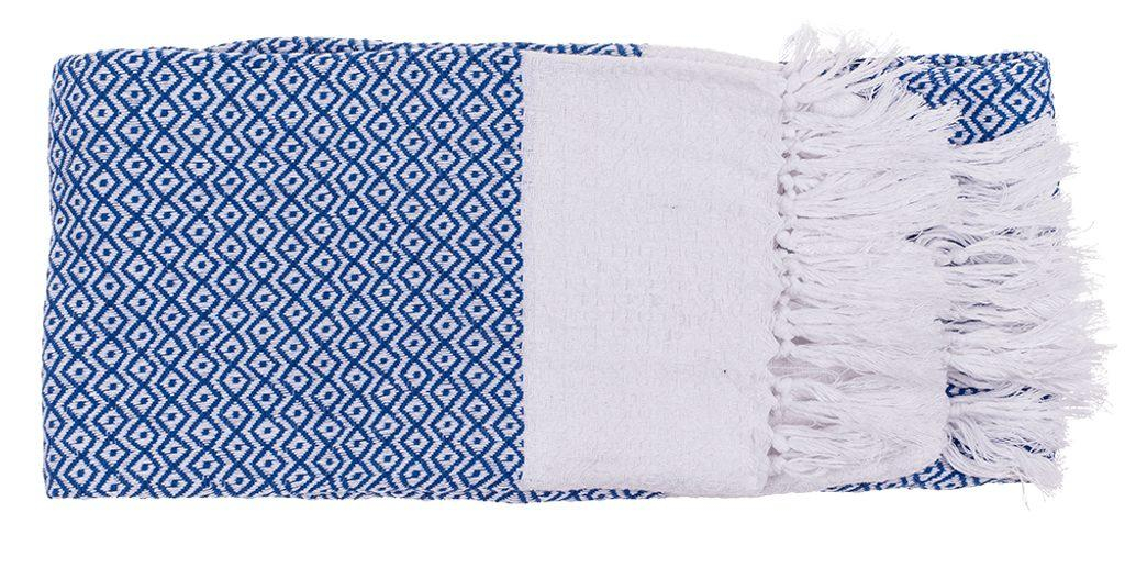 Modro-bílý ručník Premium Fouta (do sauny a na pláž)