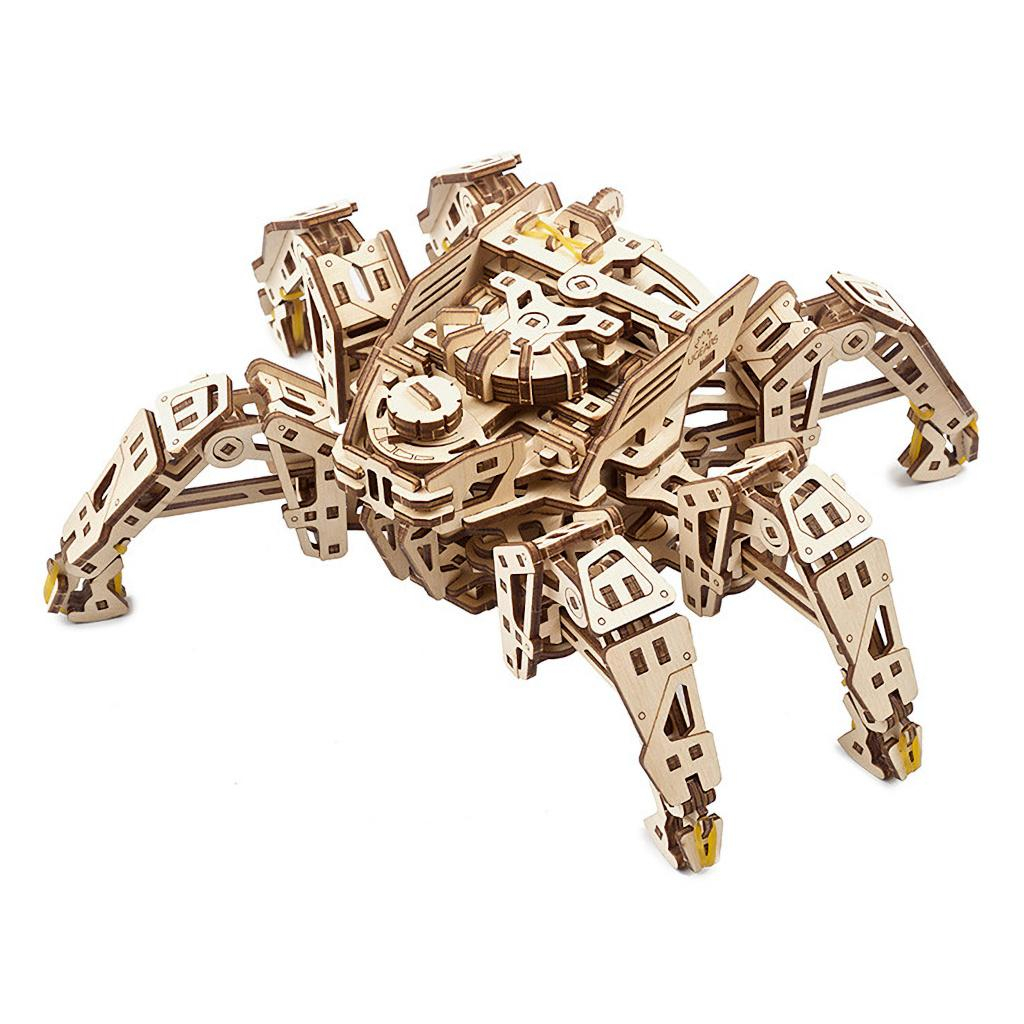 Ugears 3D dřevěné mechanické puzzle Šestinohý průzkumník (hexapod)