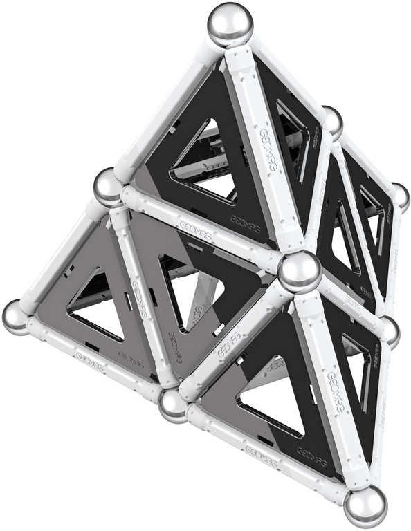 GEOMAG Black and White 68 dílků černobílá magnetická STAVEBNICE